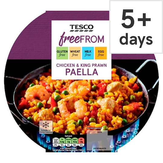 Tesco Free From Chicken & King Prawn Paella 400G Tesco Groceries