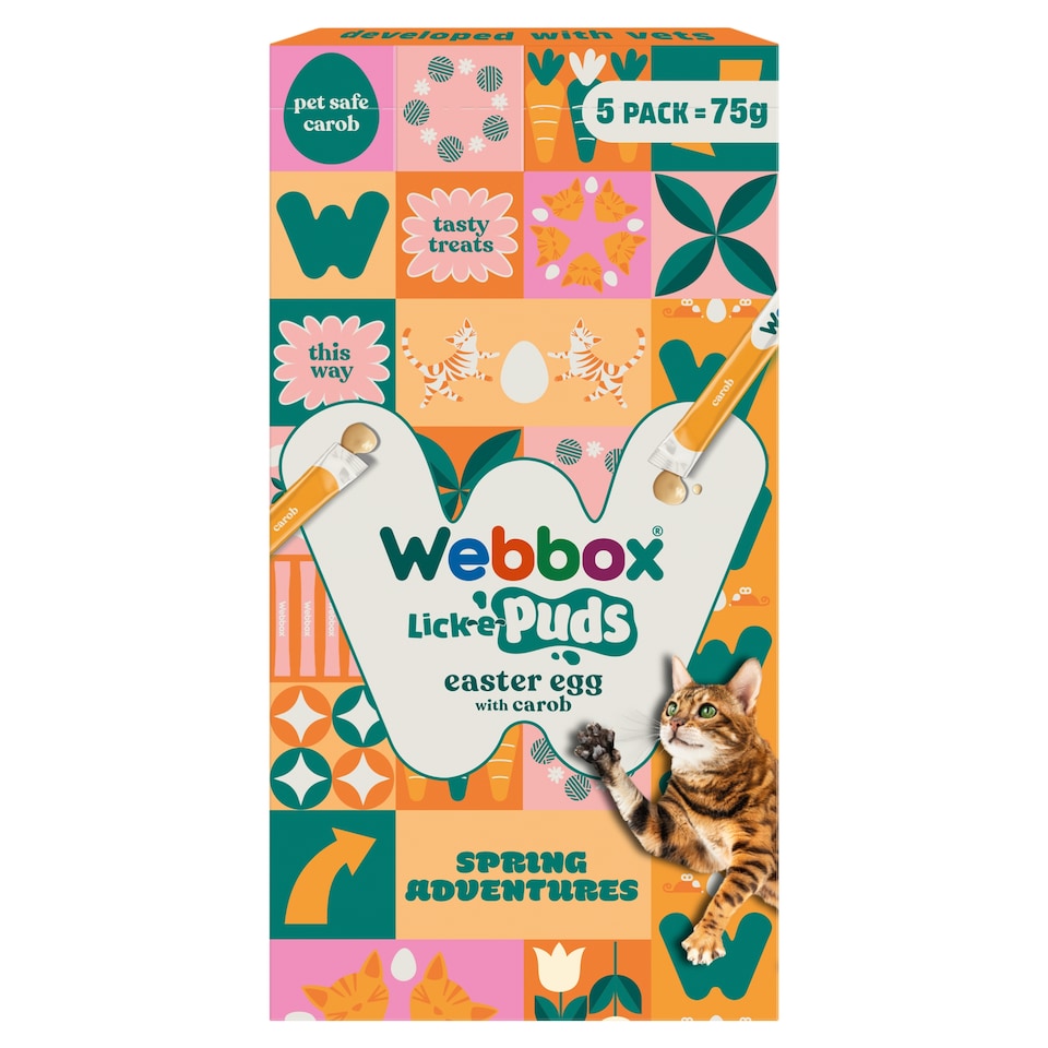 Webbox Lick e Puds 5 Packs Easter Egg with Carob 75g