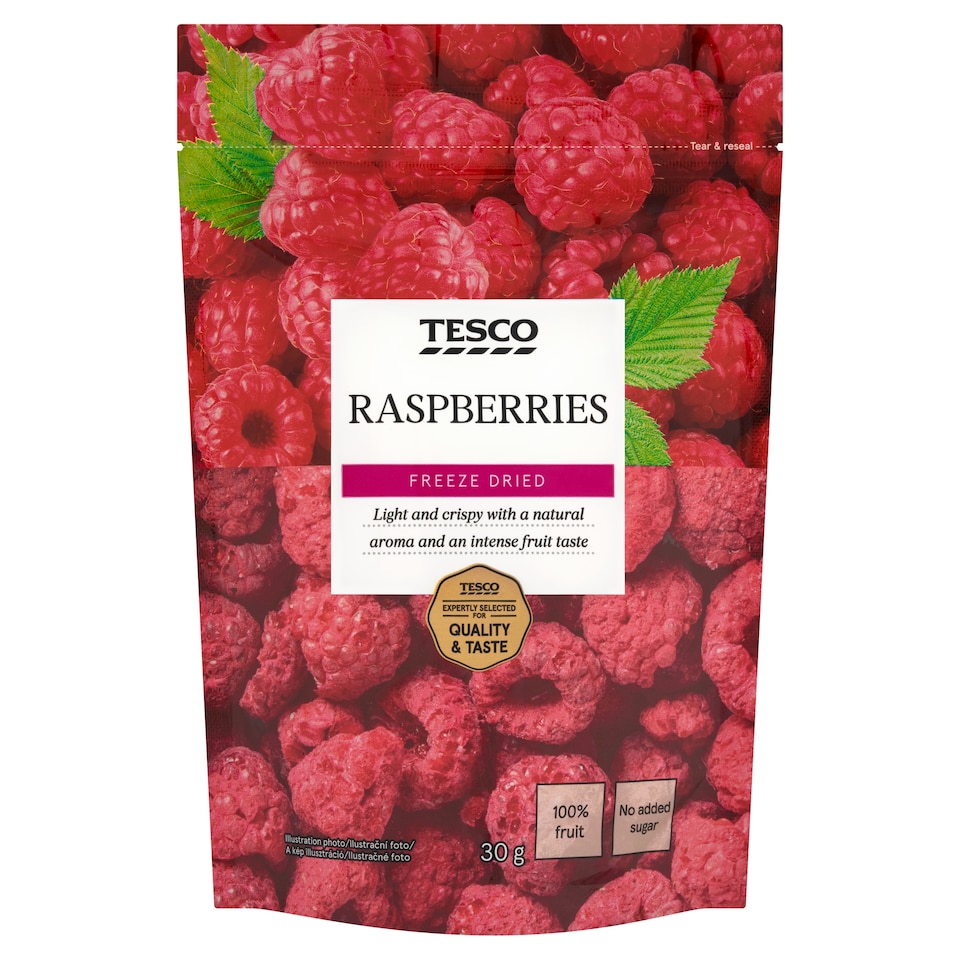 Tesco fagyasztva szárított egész málna 30 g