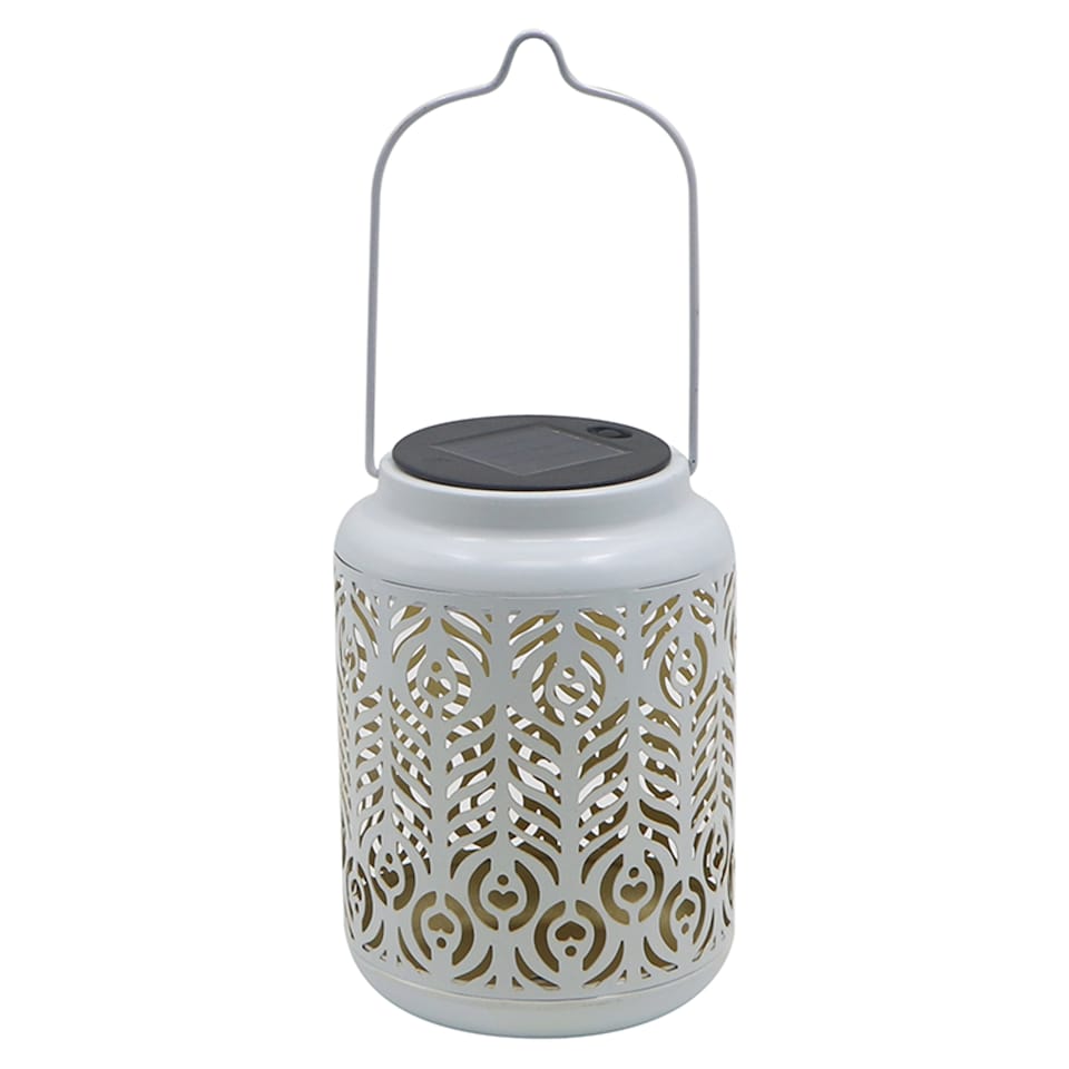 image 1 of Tesco White Solar Marrakech Metal Lantern