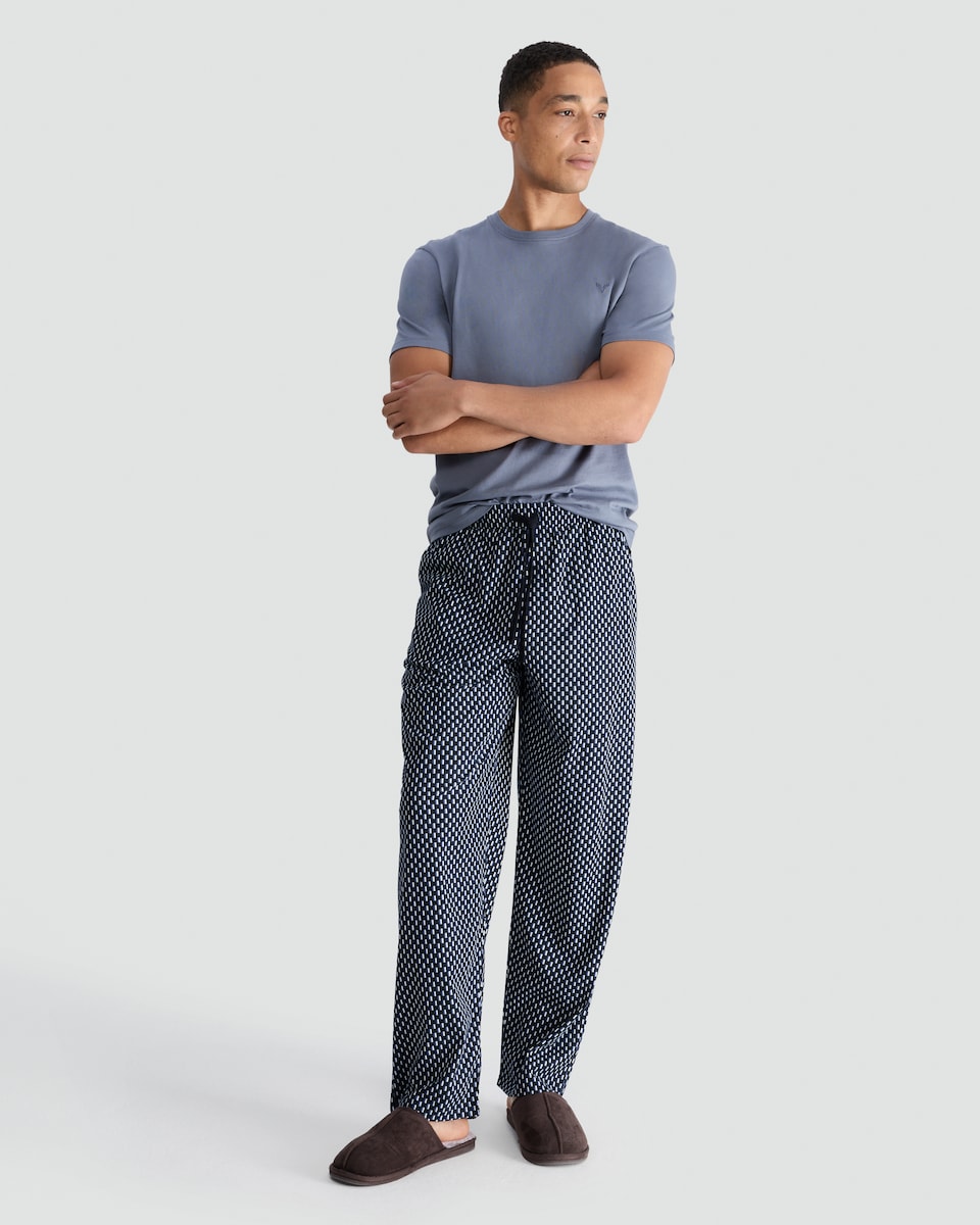 image 1 of F&F Short Sleeved Top and Geometric Bottoms Pyjamas in Grey