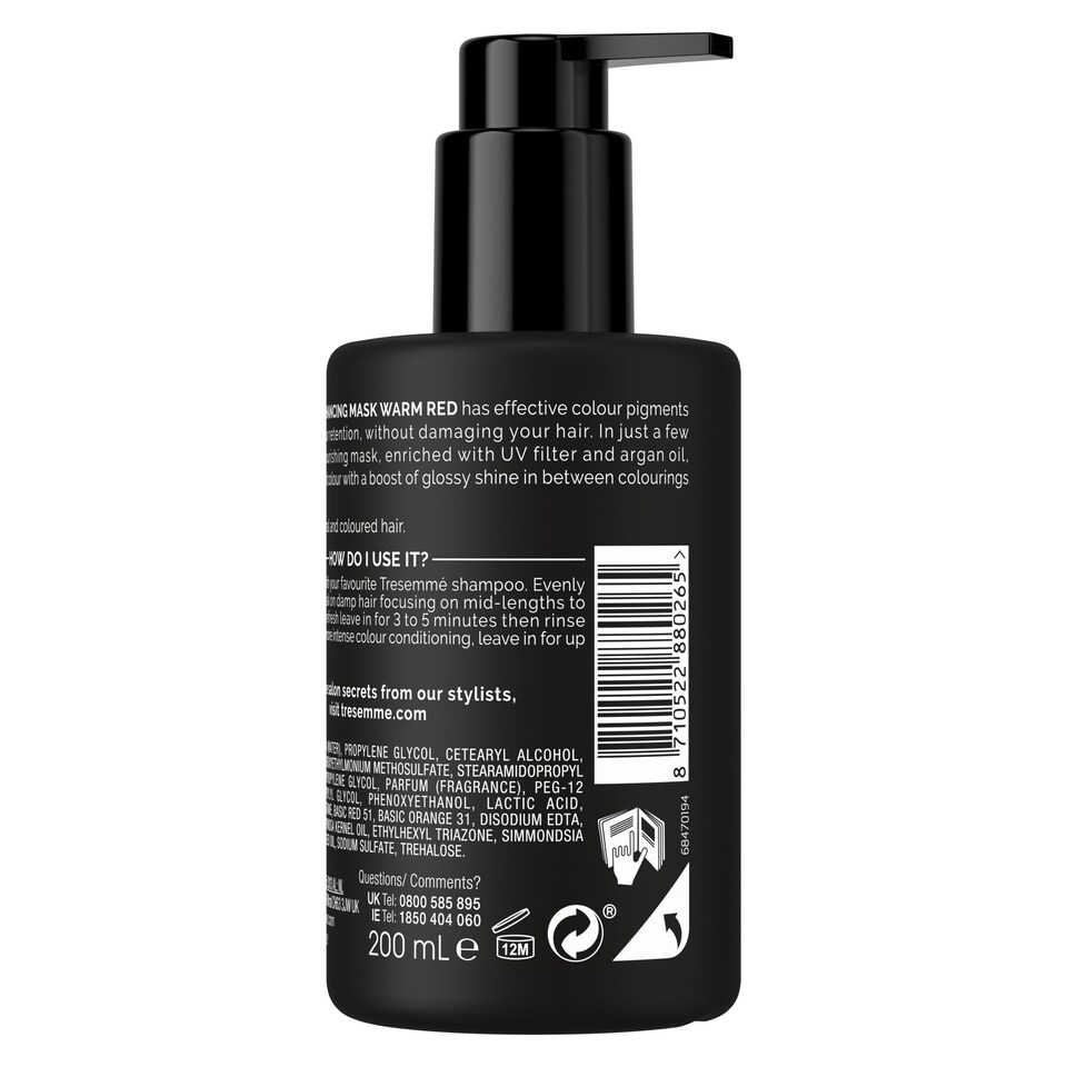 image 1 of Tresemme Colour Enhancing Mask Warm Red 200Ml
