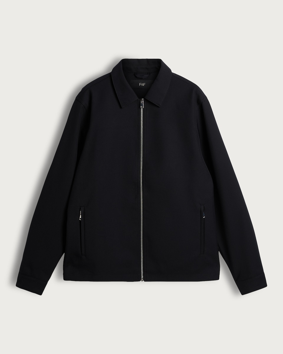 image 1 of The F&F Edit Zip Through Collared Jacket in Navy