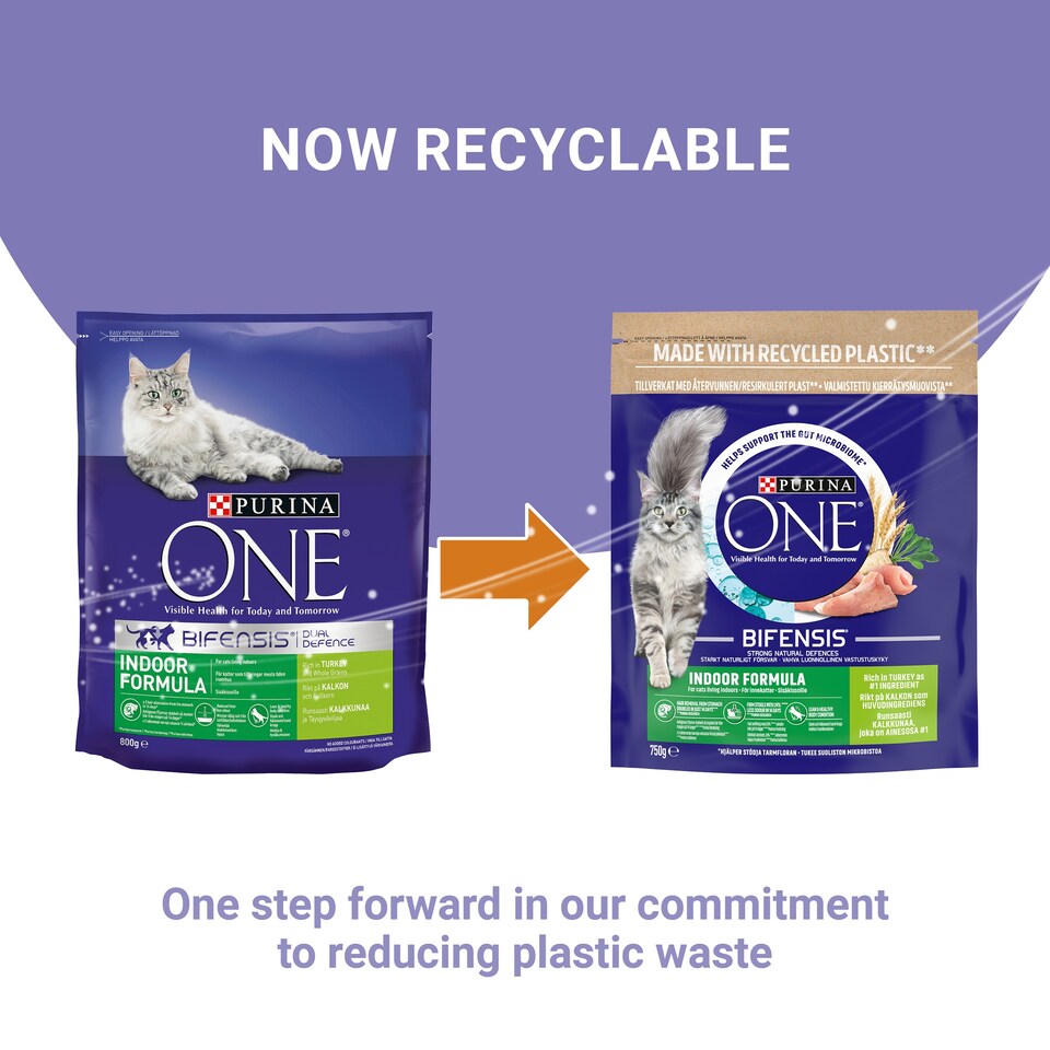 image 1 of Purina One Indoor Dry Cat Food Tur 750G