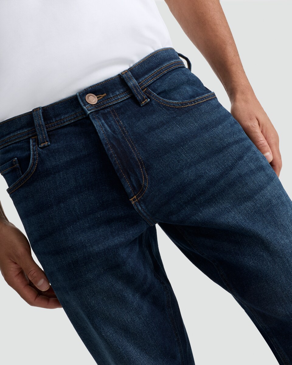 image 1 of F&F Straight Leg Denim Jeans in Navy