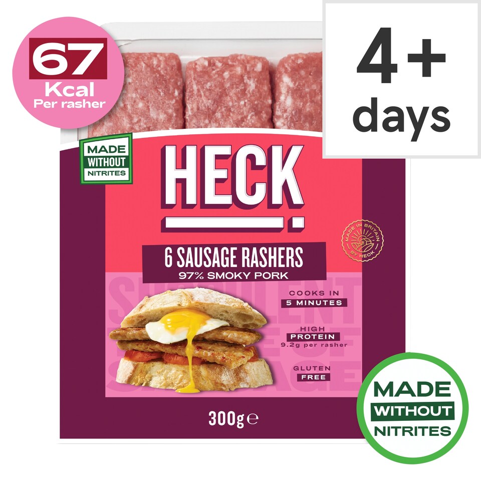 image 1 of Heck 6 Smoky Pork Sausage Rashers 300g