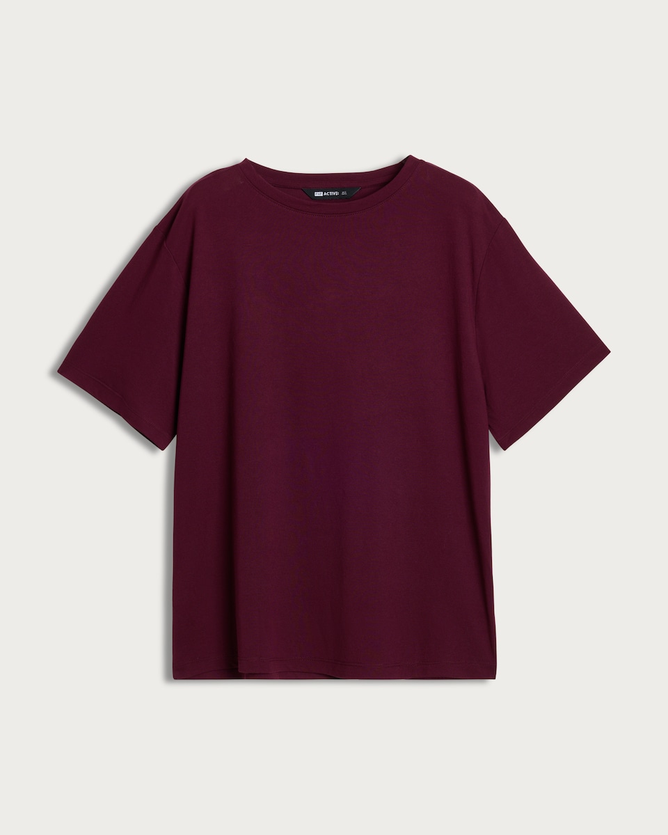 image 1 of F&F Active Modal Rich Short Sleeved T-Shirt in Berry