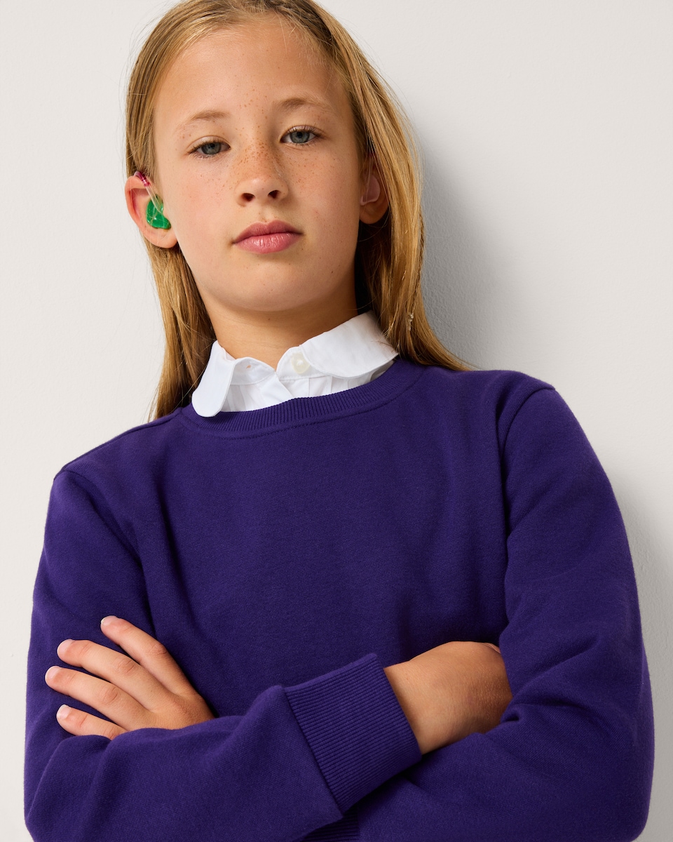 image 1 of F&F School Unisex 2-Pack Cotton Rich Sweatshirts in Purple