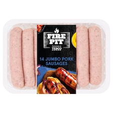 Tesco Fire Pit 14 Jumbo Pork Sausages 1.12Kg