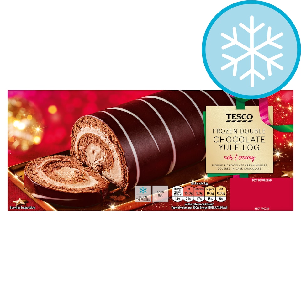 Tesco Double Chocolate Yule Log 400G