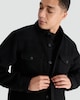 image 2 of F&F Boucle Textured Button Up Shacket with Wool in Black