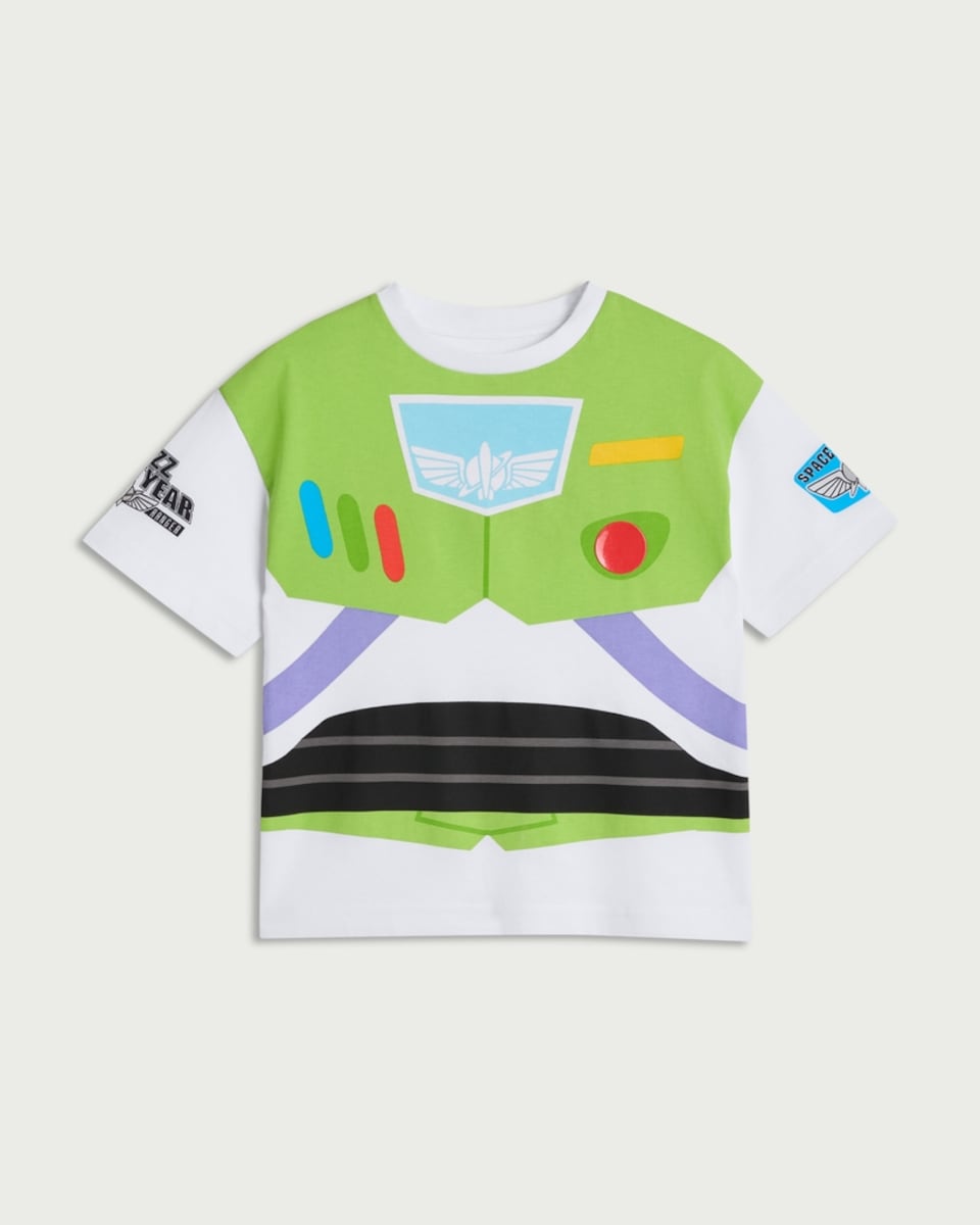 image 1 of Disney Toy Story Pure Cotton Buzz Lightyear T-Shirt in White