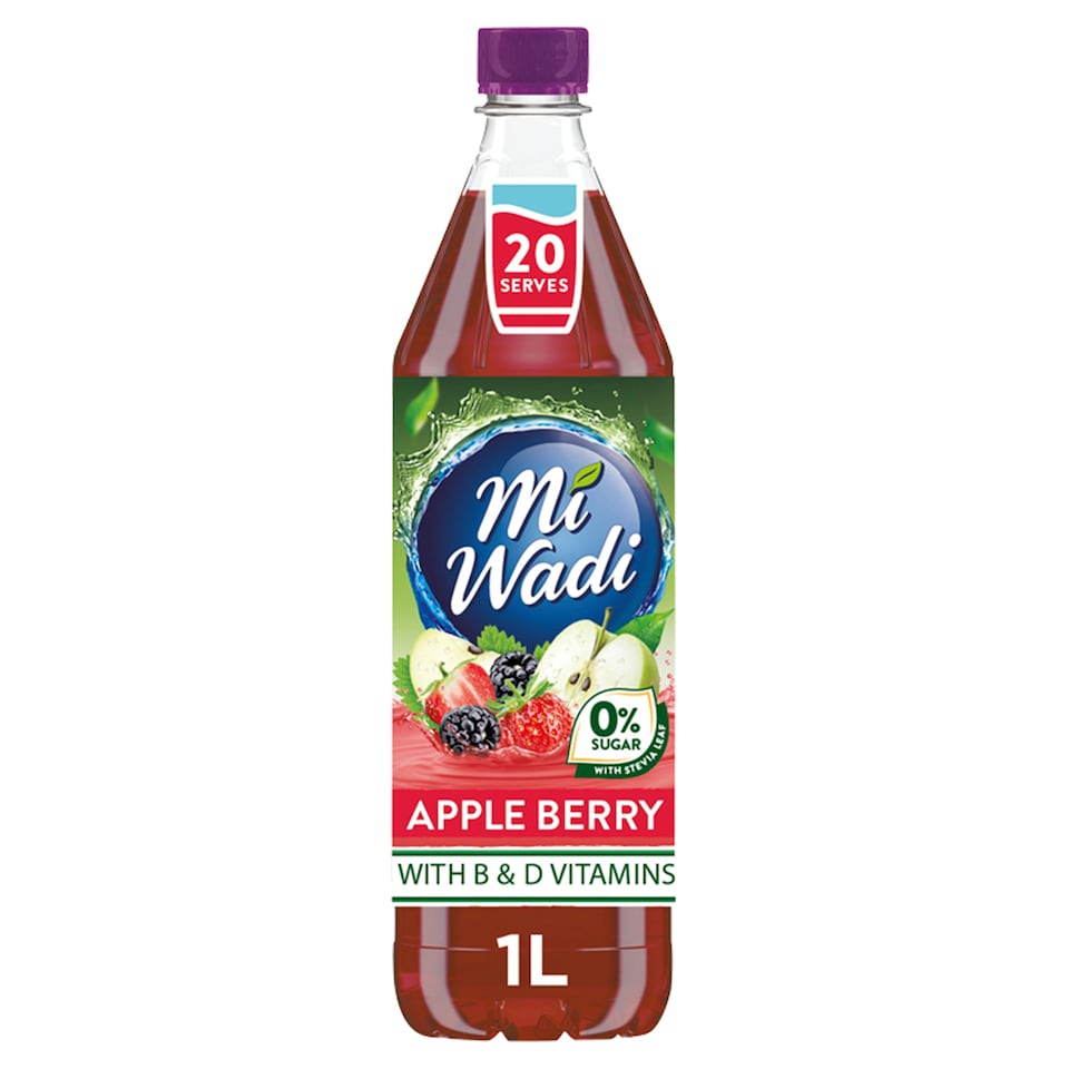 MiWadi Zero Apple Berry Sugar Free Squash 1L