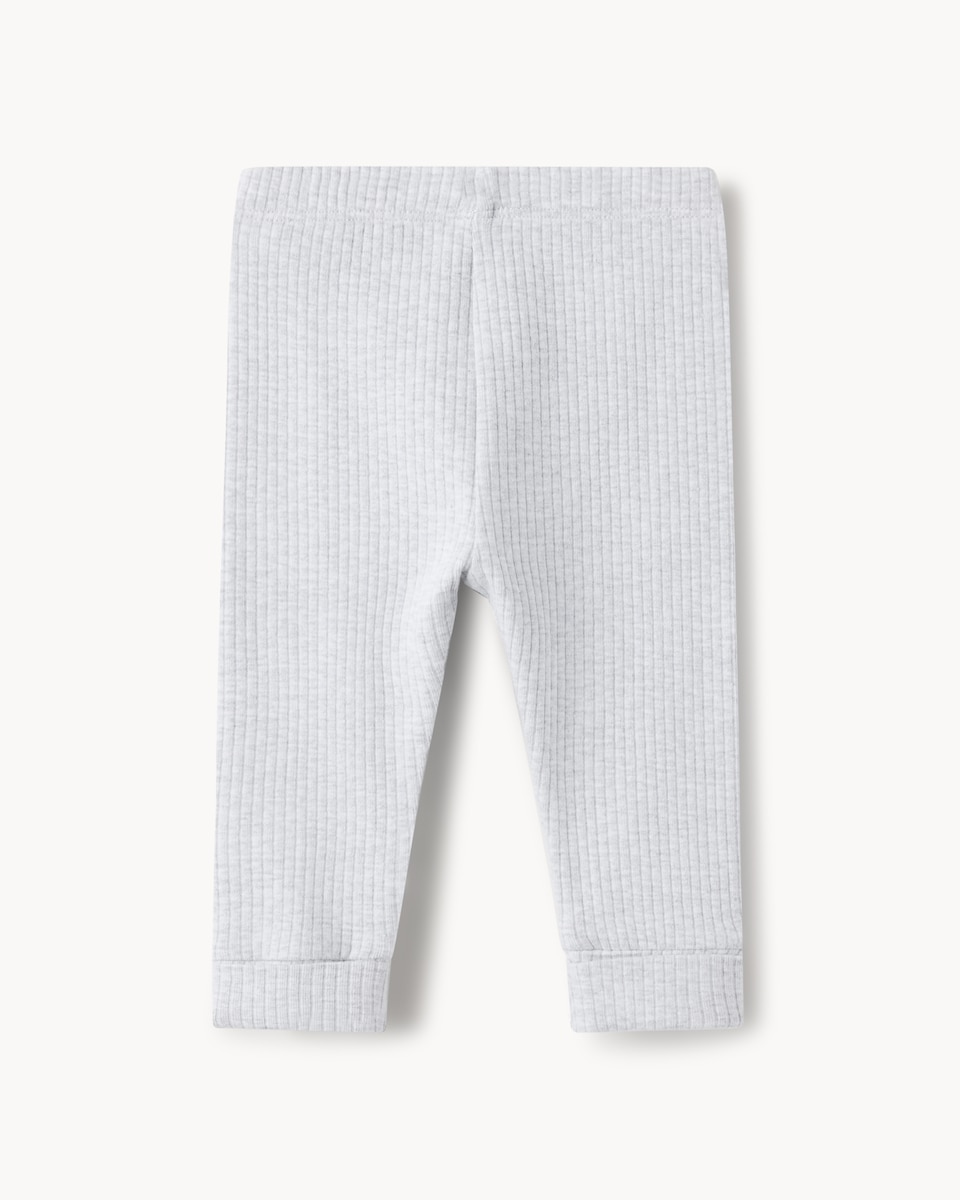 image 1 of  F&F Baby 2-Pack Cotton Rich Ribbed Leggings in White