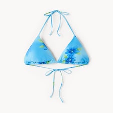 OH ME OH MY Floral Halter Neck Bikini Top in Blue
