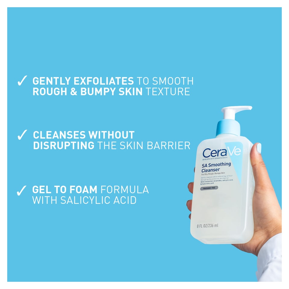 image 1 of CeraVe SA Smoothing Cleanser with Salicylic Acid for Dry, Rough & Bumpy Skin 236ml
