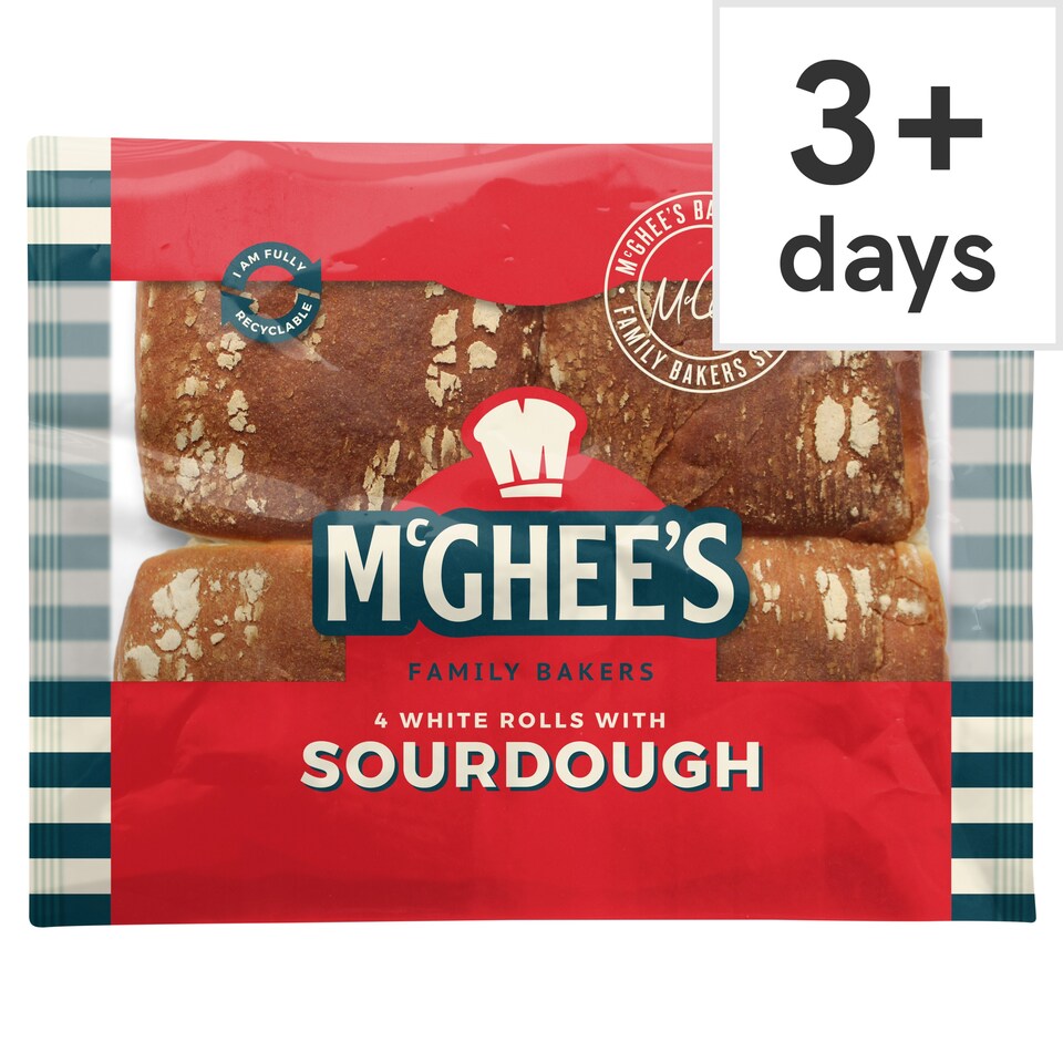 McGhee's White Rolls with Sourdough x4