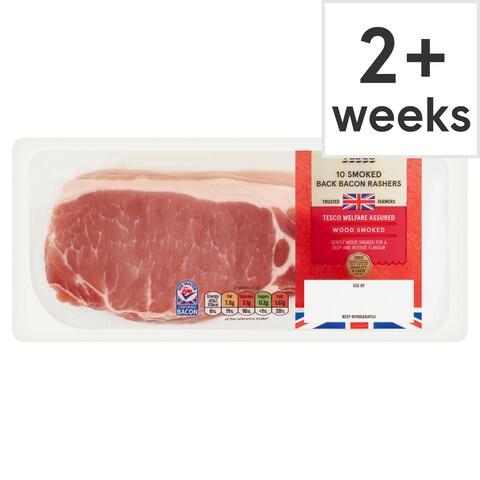 Tesco British 10 Smoked Back Bacon Rashers 300G - Tesco Groceries