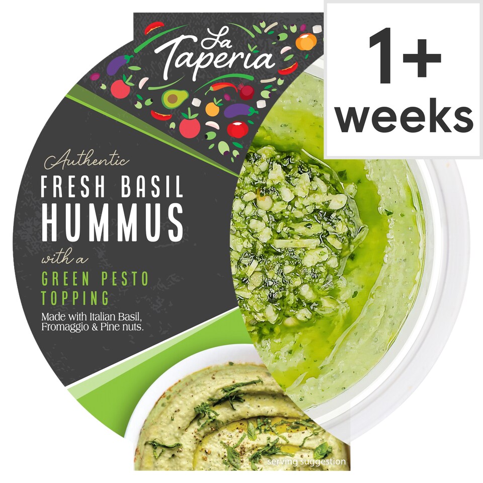 LA TAPERIA BASIL HUMMUS WITH A GREEN PESTO TOPPING 200g