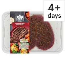 Tesco Fire Pit 2 Salt & Pepper Beef Steaks 200G