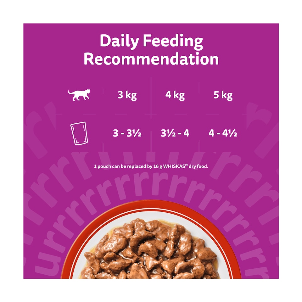 image 1 of Whiskas Adult Wet Cat Food Pouches Meaty Meals in Gravy 12x85g