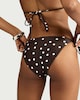 image 3 of F&F Polka Dot Tie Side Bikini Bottoms in Chocolate