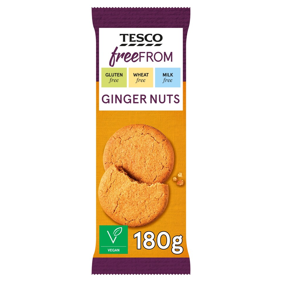 Tesco Free From Ginger Nuts Biscuits 180g