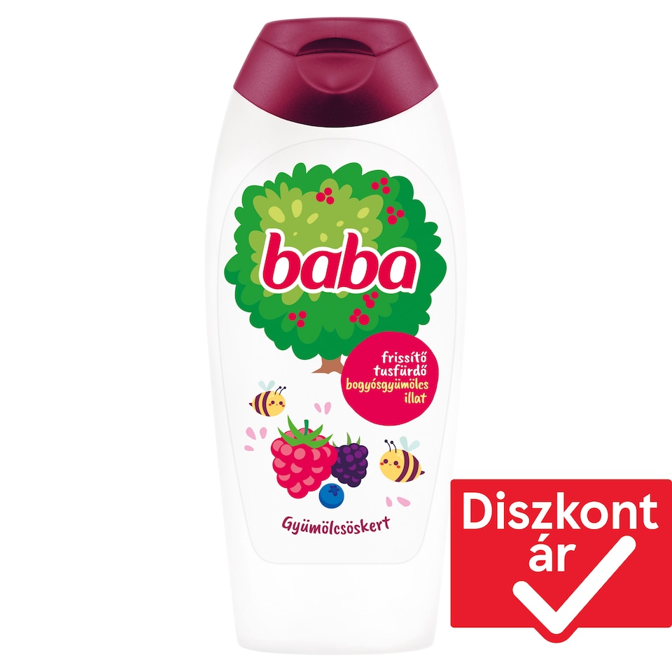 Baba Gyümölcsöskert frissítő tusfürdő bogyósgyümölcs illattal 400 ml 