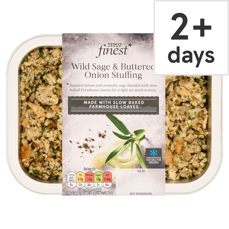 Tesco Finest Wild Sage & Buttered Onion Stuffing 225G