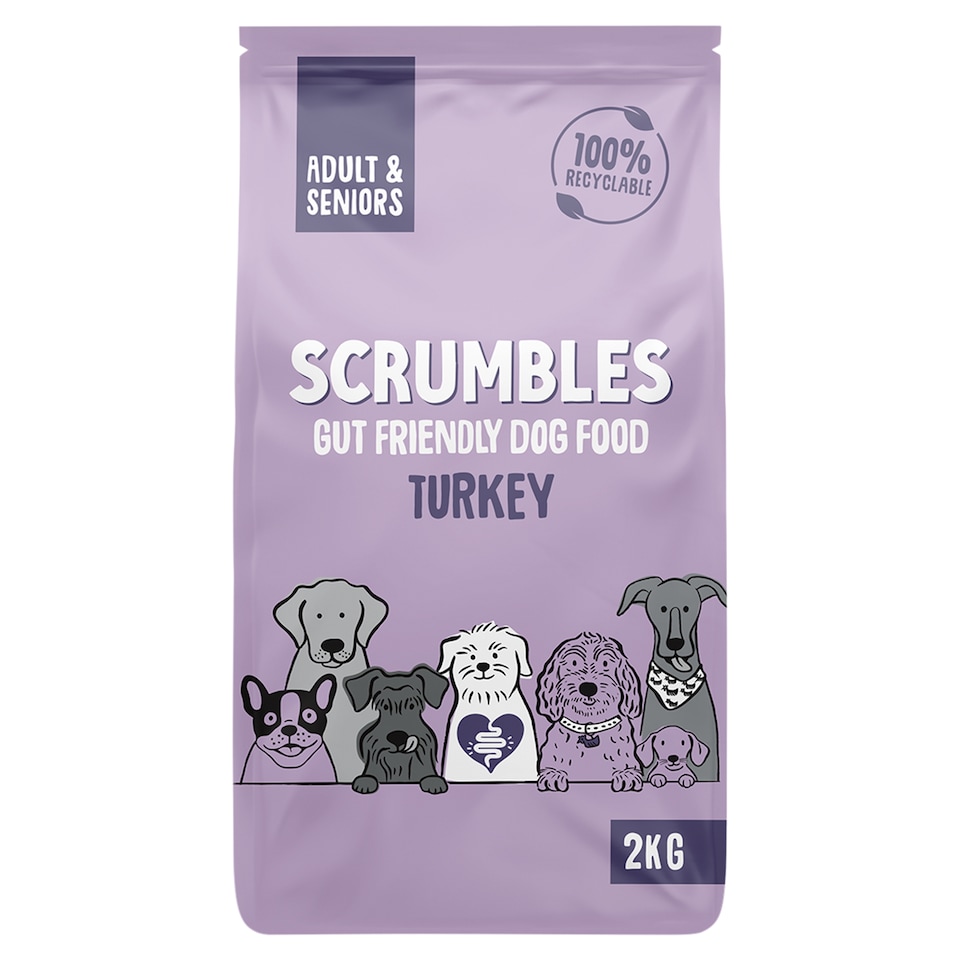 Scrumbles Dry Dog Food for Adult & Seniors Turkey 2kg