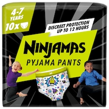 Pampers Ninjamas Pyjama Pants Unisex 4-7 Years 10 Pack