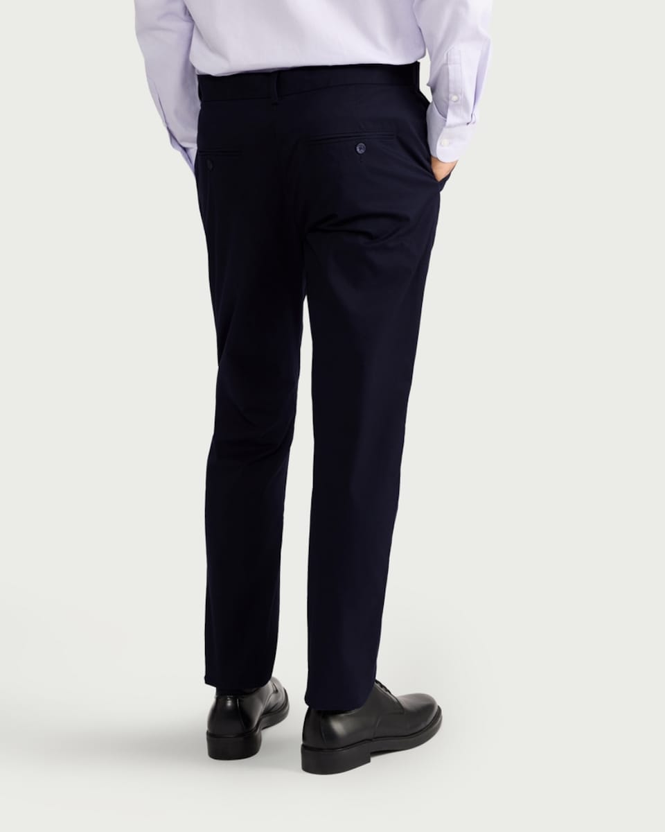 image 1 of F&F Cotton Rich FREEFIT® Chino Trousers in Navy