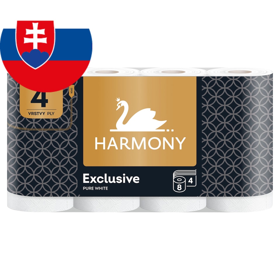Harmony Exclusive Pure White toaletný papier 4 vrstvy 8 ks