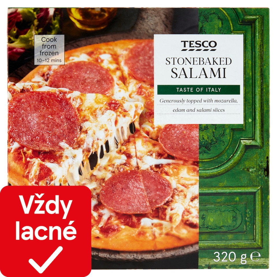 Tesco Stonebaked Salami Pizza 320 g