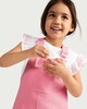 image 2 of F&F Girls 2-Piece Pure Cotton Pinafore and Embroidered T-Shirt Set in Pink