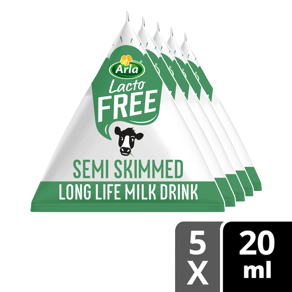 Arla Lactofree Semi Skimmed Long Life Milk Drink 5 x 20ml