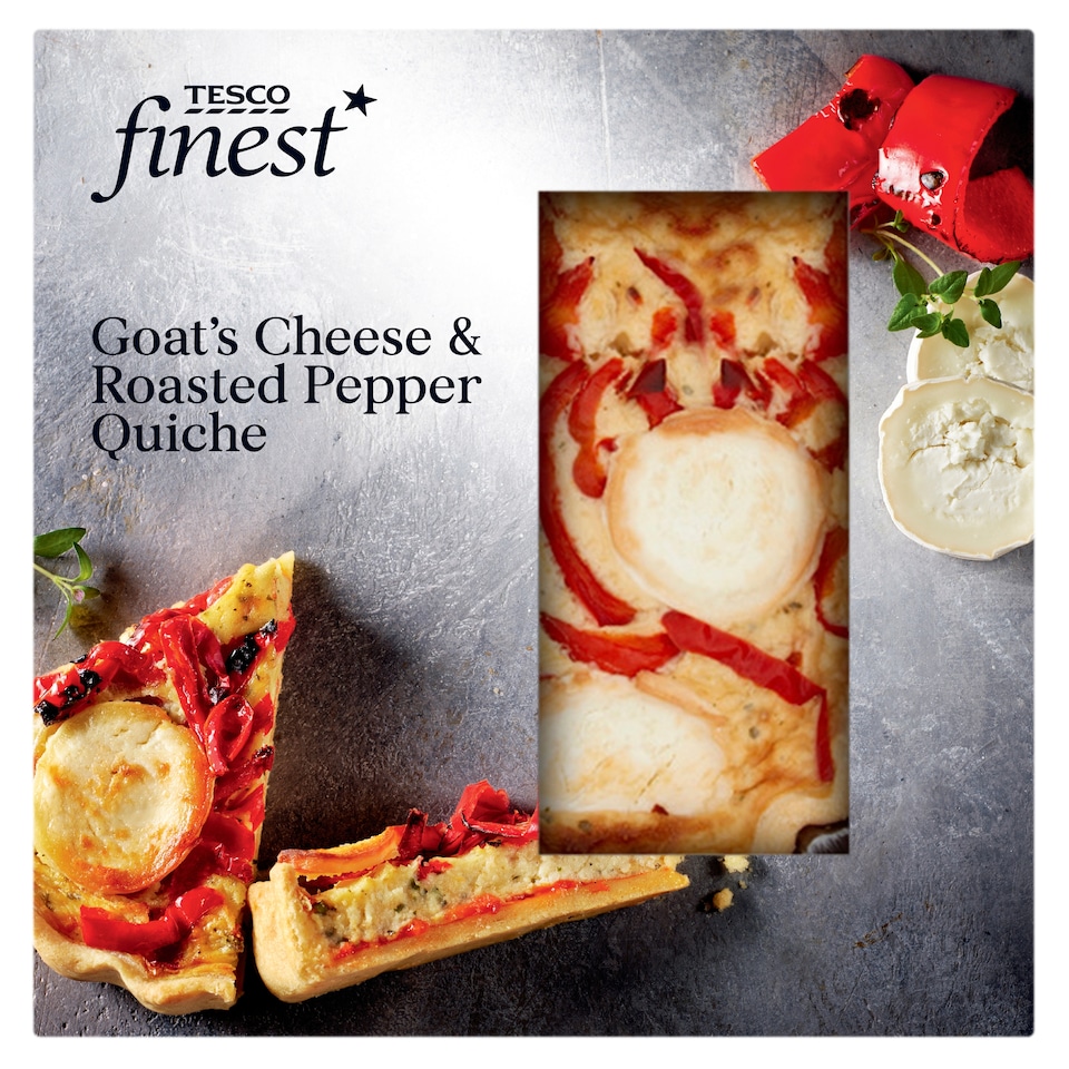 Tesco Finest Goats Cheese & Roasted Pepper Quiche 420G