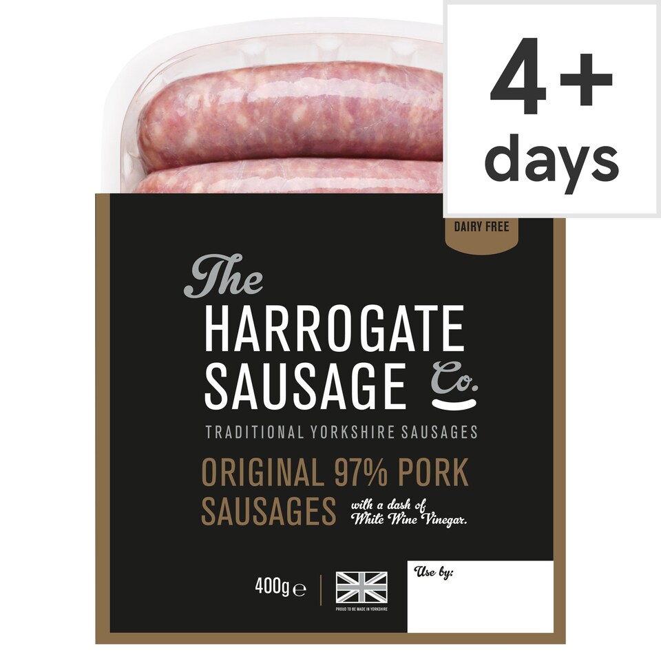 The Harrogate Sausage Co. Original 97 Pork Sausages 400G Tesco Groceries