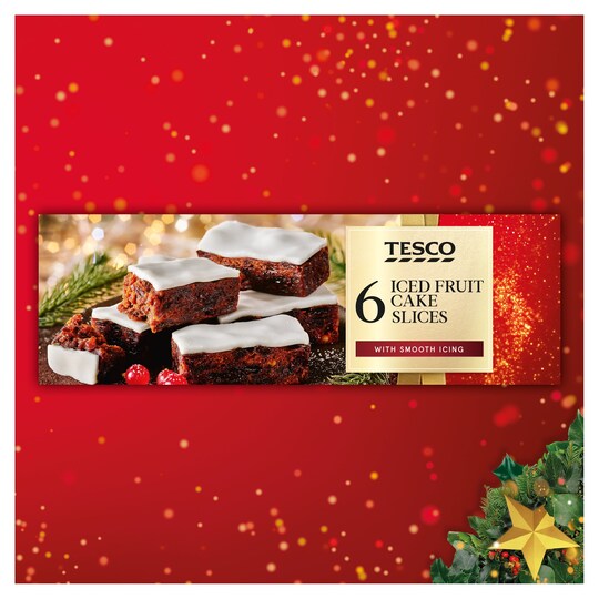 Tesco 6 Iced Fruit Cake Slices Tesco Groceries