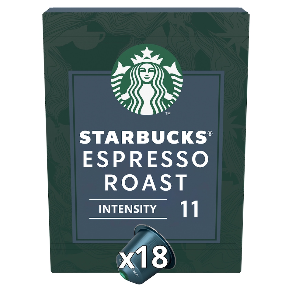 Starbucks By Nespresso Espresso Roast Coffee Pods 18 Pack 101g