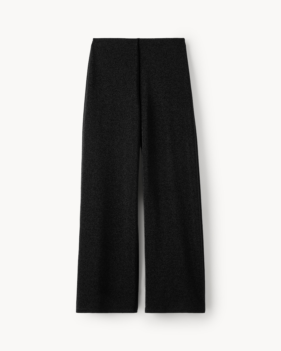 image 1 of F&F Sparkley Wide Leg Co-ord Trousers in Black