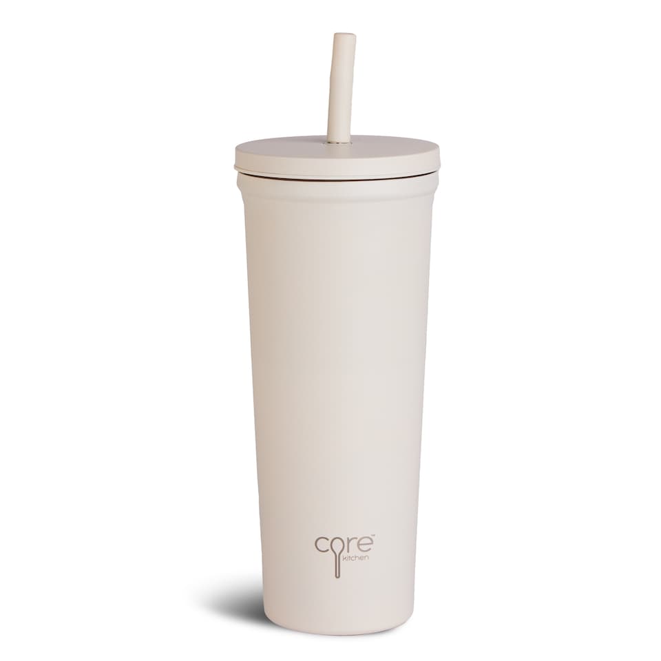 image 1 of Core Kitchen Taupe Stainless Steel Fashion Tumbler Water Bottle 709ml