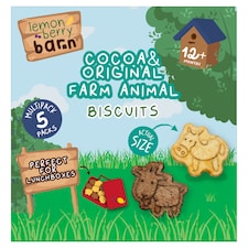 Lemon Berry Barn Farm Animal Biscuits Cocoa & Original 5x20g