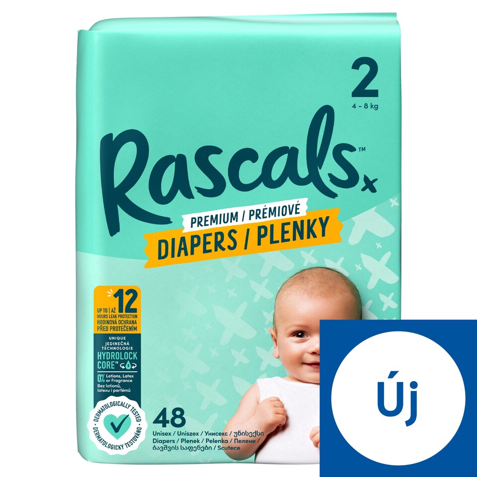 image 1 of Rascals Premium Unisex Diapers, Size: 2, 4-8 kg, 48 pcs