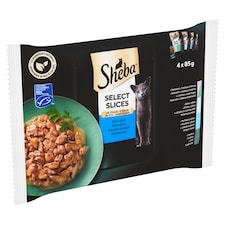 Sheba Select Slices rybí výběr ve šťávě 4 x 85g (340g)