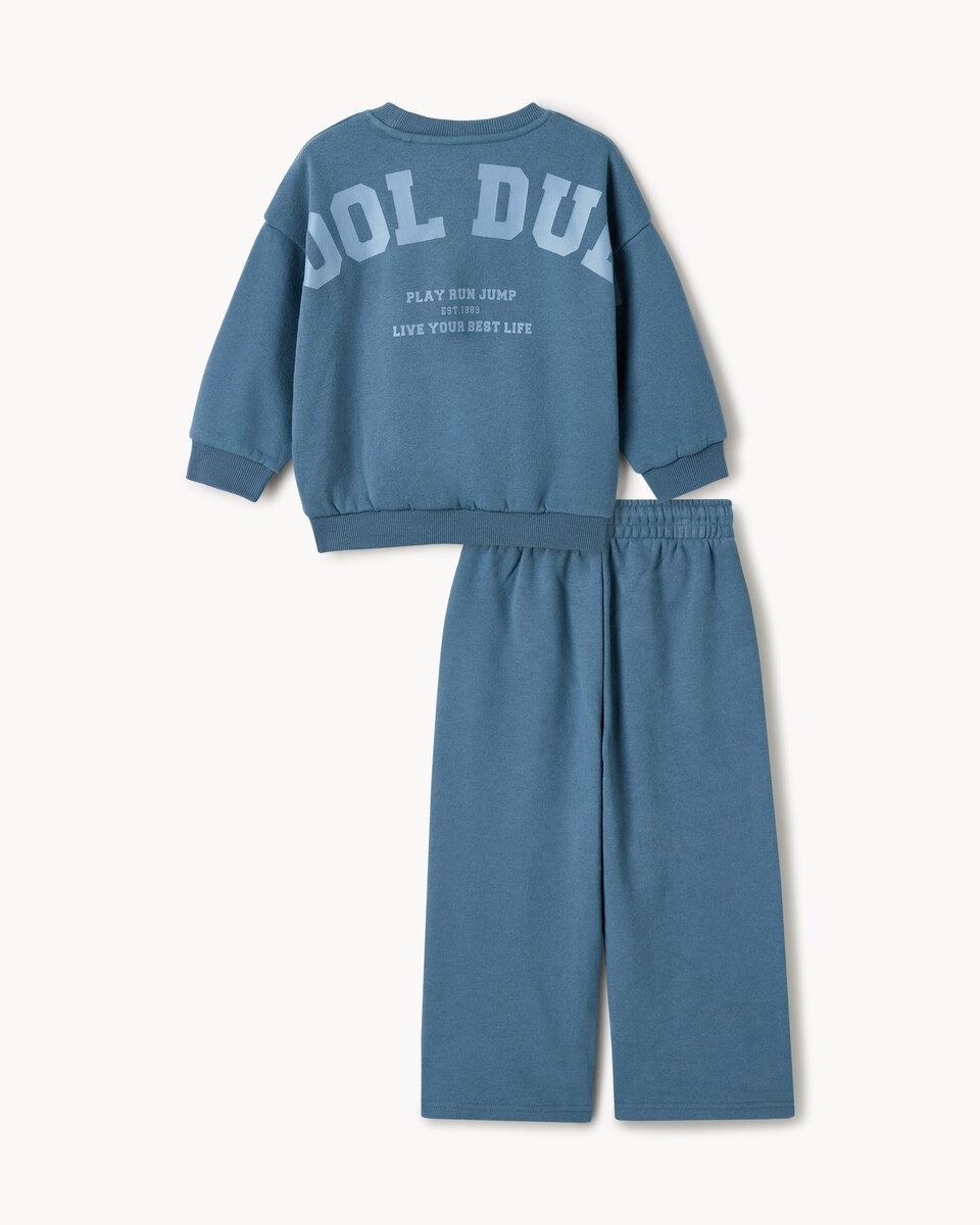 image 1 of F&F Boys Cool Dude Sweatshirt and Joggers Set in Blue