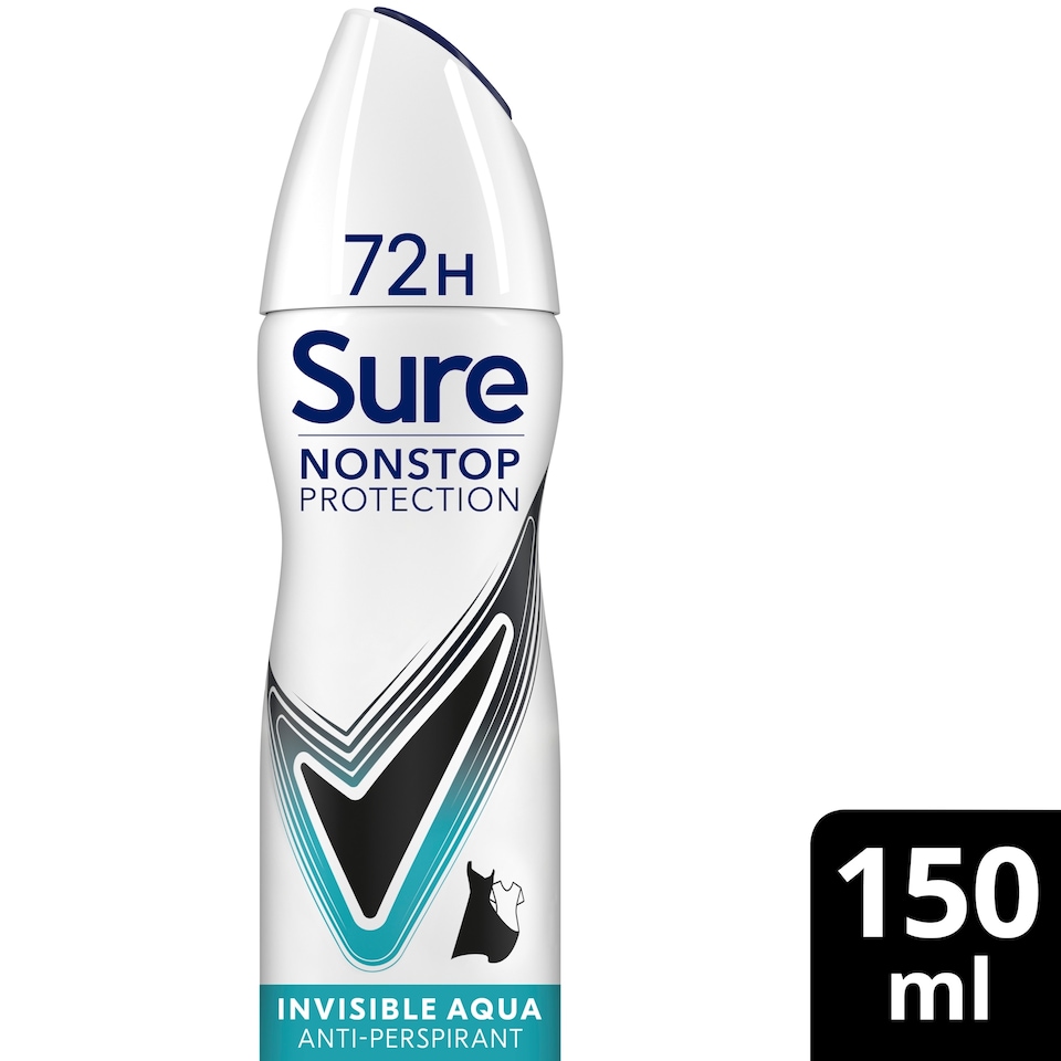 image 1 of Sure Women Invisible Aqua 72h Nonstop Protection Antiperspirant Deodorant 150ml