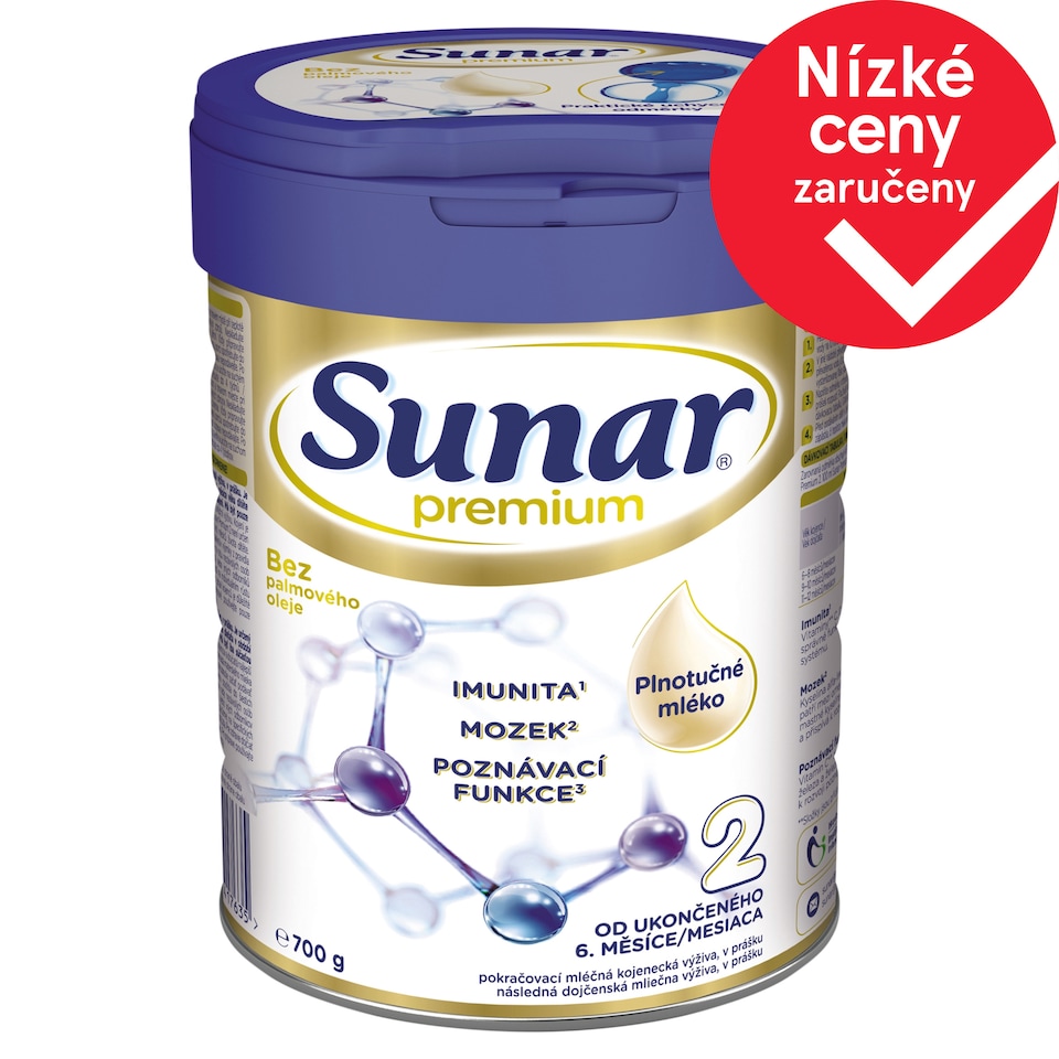 Obrázek 1 pro produkt Sunar Premium 2 pokračovací kojenecké mléko 700g