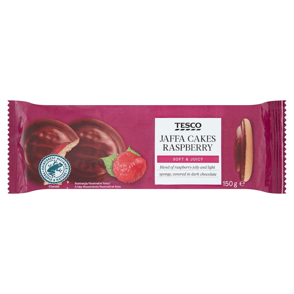 Tesco Raspberry Jaffa Cakes Covered in Dark Chocolate 150 g