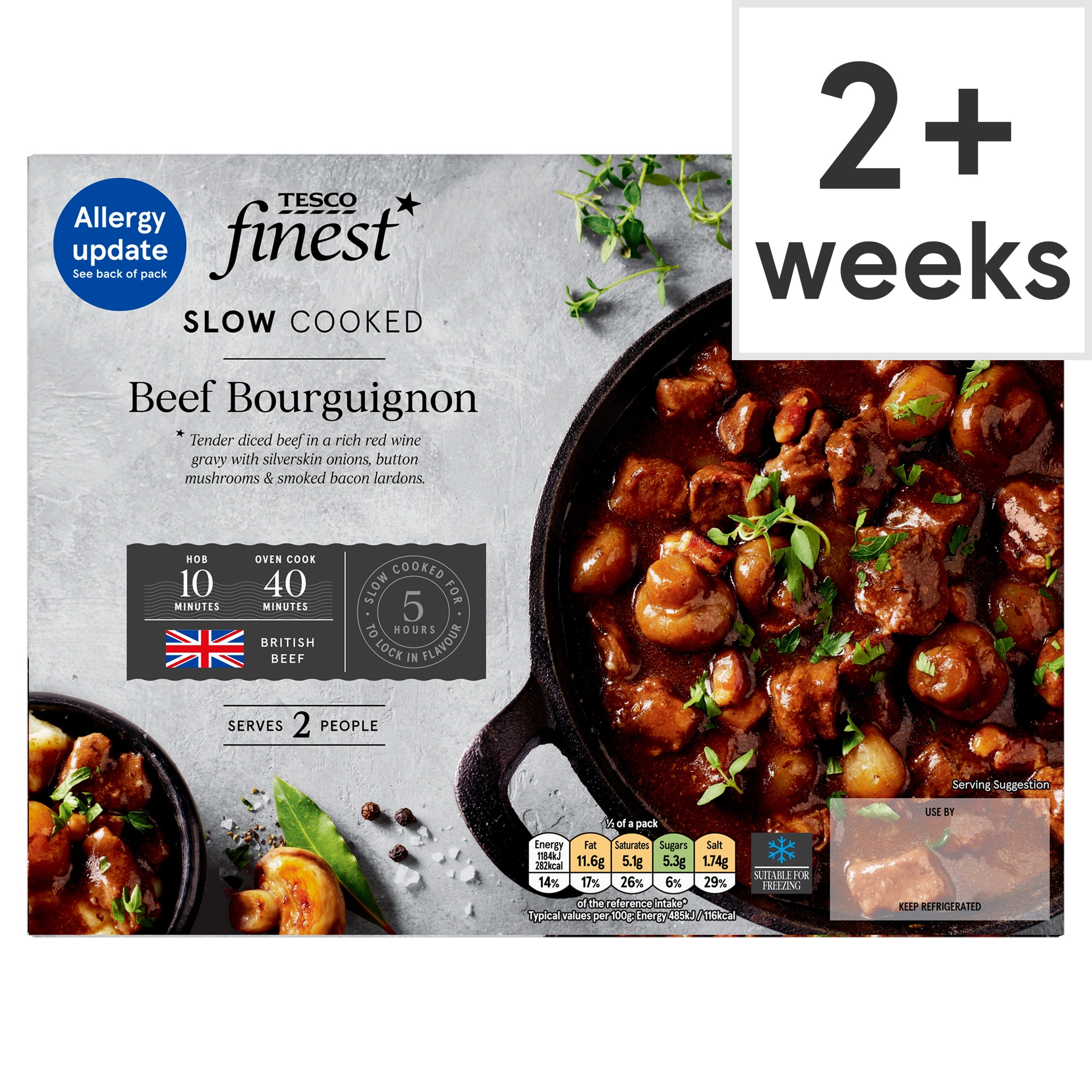 Tesco Finest Slow Cooked Beef Bourguignon 540G